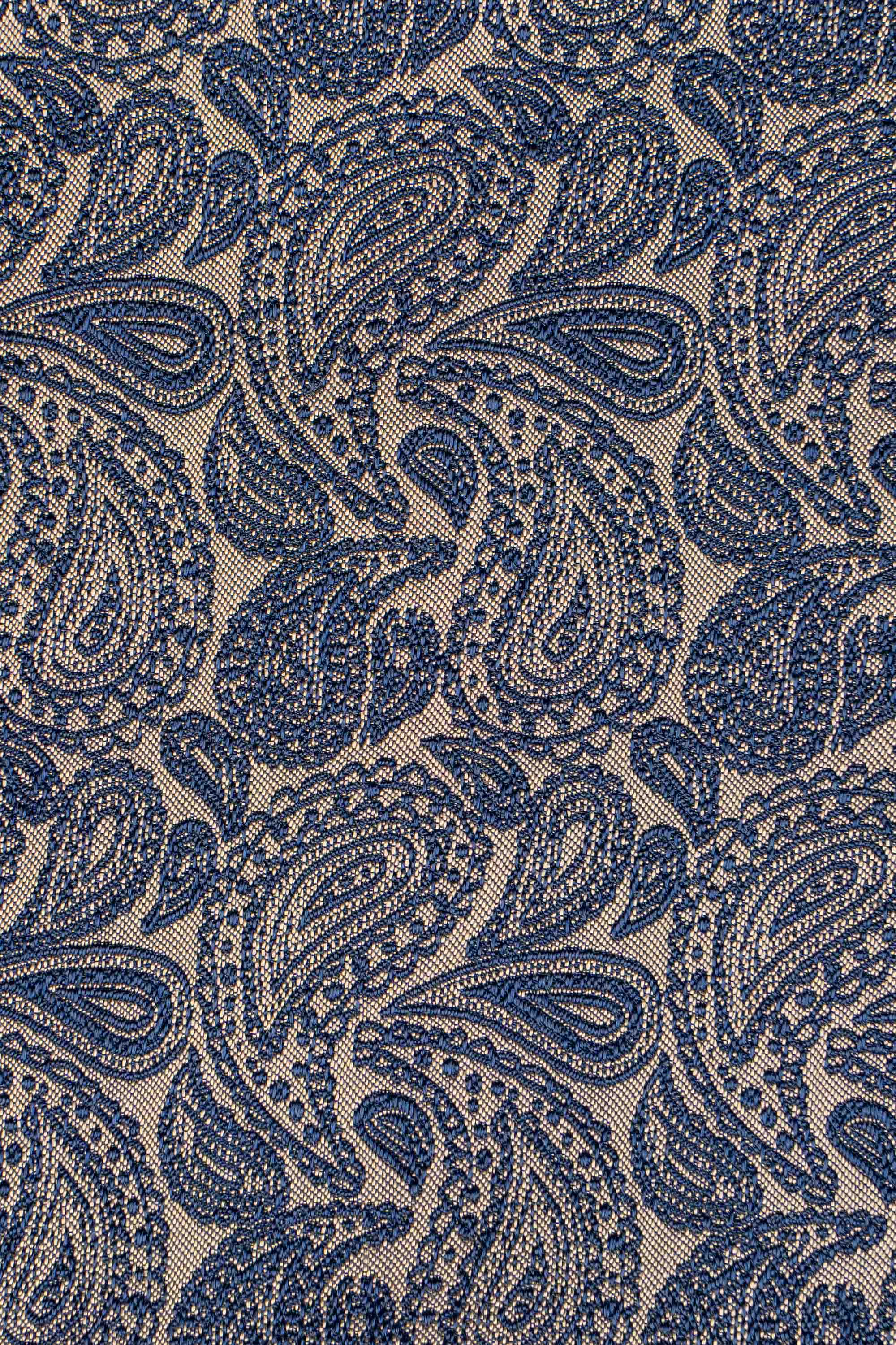 Slips & lommekluds pakke (Guld & blå paisley i silke) suitclub.dk