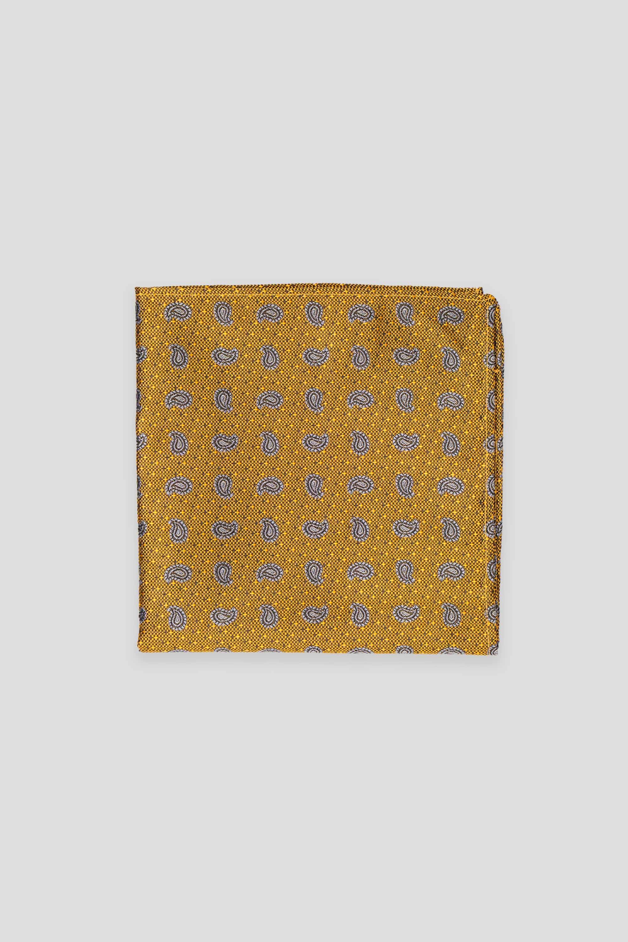 Gult dråbemønstret silkelommeklud PVD
