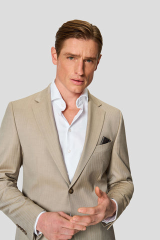 HERITAGE beige blazer med sildeben MBO