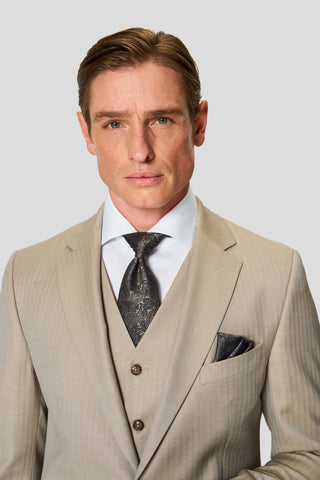 HERITAGE beige vest med sildeben MBO