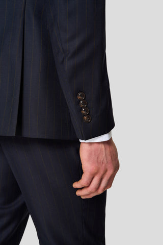 HERITAGE navy jakkesæt med nålestriber MBO