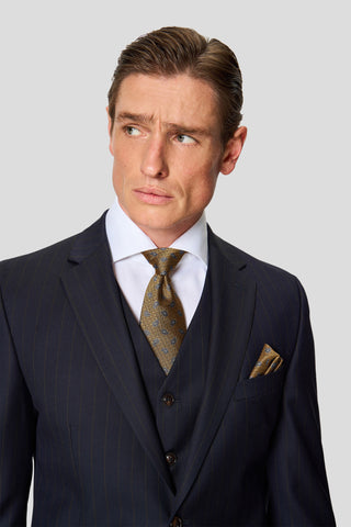 HERITAGE navy vest med nålestriber MBO