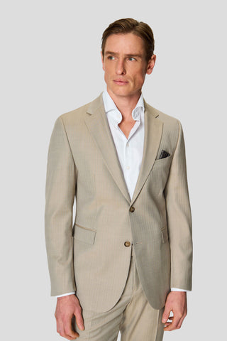HERITAGE beige blazer med sildeben MBO