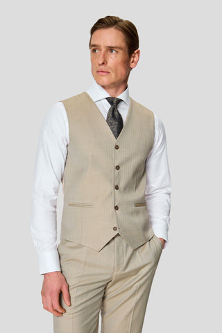 HERITAGE beige vest med sildeben MBO