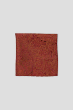 Kupferrotes Paisley-Einstecktuch aus Seide