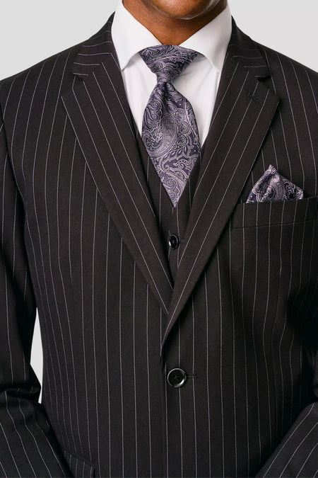 Slips & lommekluds pakke (Lavendel paisley i silke)