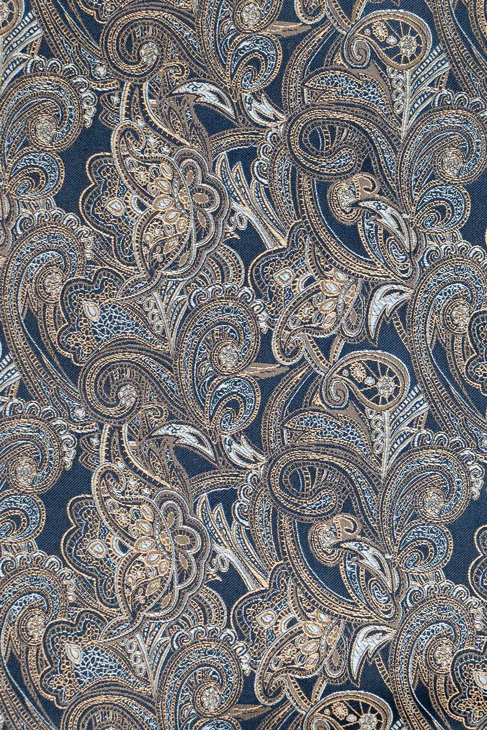 Marineblaue Paisley-Seidenkrawatte