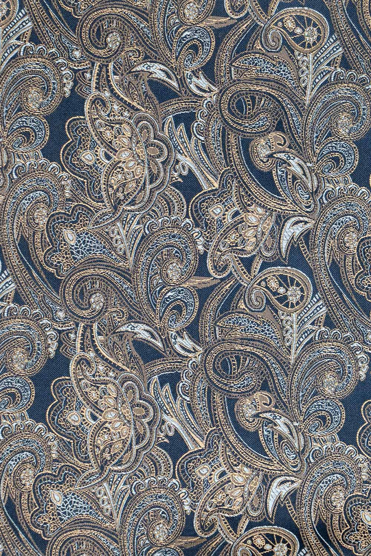 Marineblaue Paisley-Seidenkrawatte