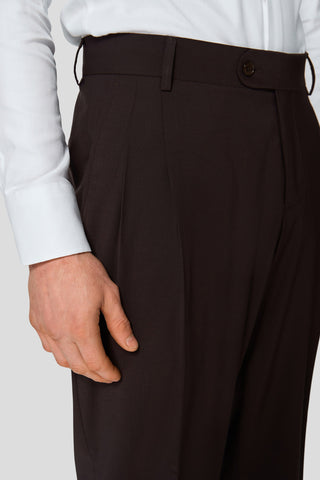 PREMIUM brune straight fit habitbukser 2.0 MBO