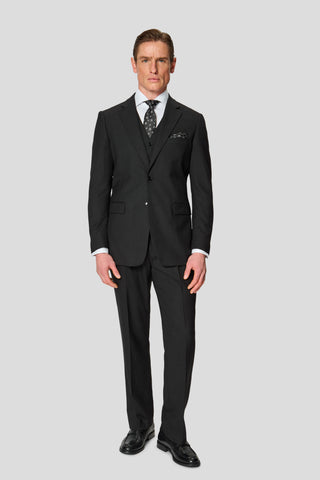 PREMIUM sort three-piece jakkesæt med sildeben PREMIUM