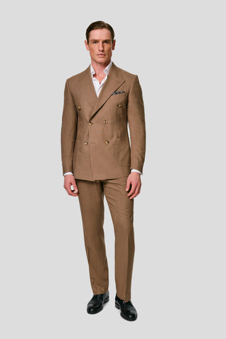 PRESTIGE brune straight fit hørbukser MBO