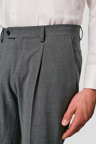 PRESTIGE grå habitbukser med tern PRESTIGE