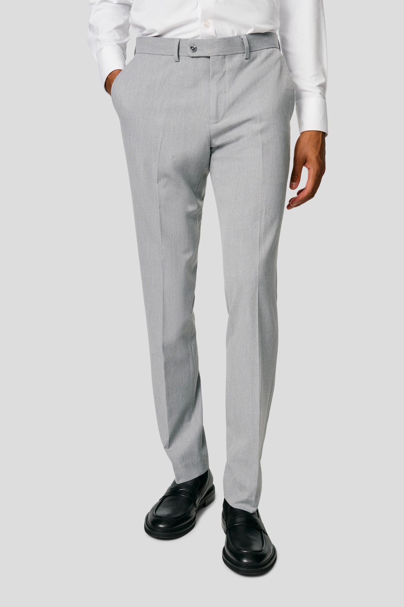 PRESTIGE lysegråt dobbeltradet jakkesæt MBO