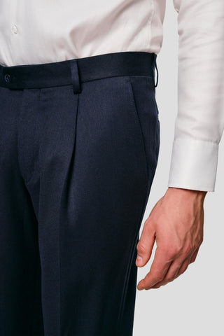 PRESTIGE navy dobbeltradet jakkesæt PRESTIGE