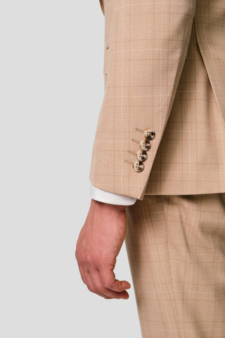 PRESTIGE sand blazer med tern PRESTIGE