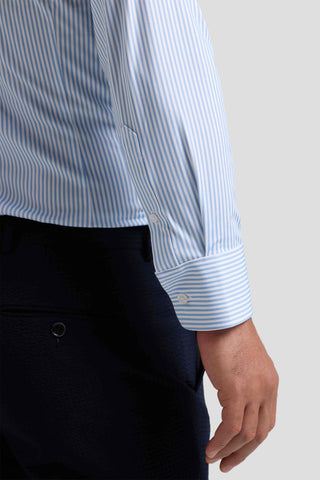 Signatur performance skjorte blå & hvid stribet slim SUIT CLUB