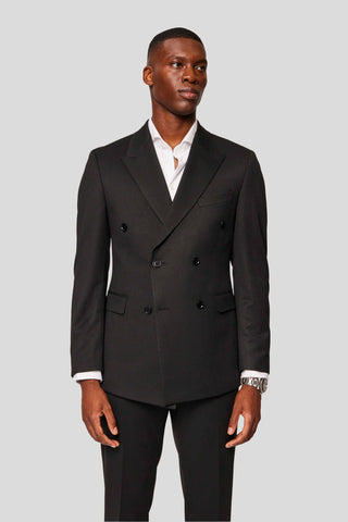 PRESTIGE sort dobbeltradet jakkesæt