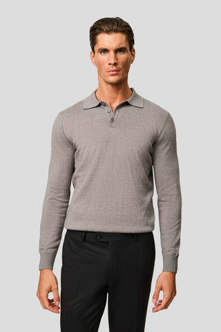 Grå langærmet polo SUIT CLUB