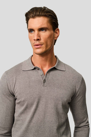 Grå langærmet polo SUIT CLUB