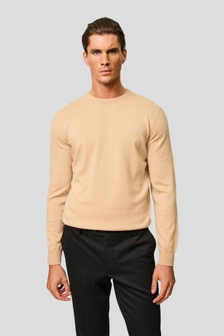 Beige o-neck striktrøje