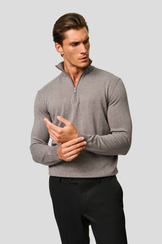 Grå half-zip striktrøje SUIT CLUB