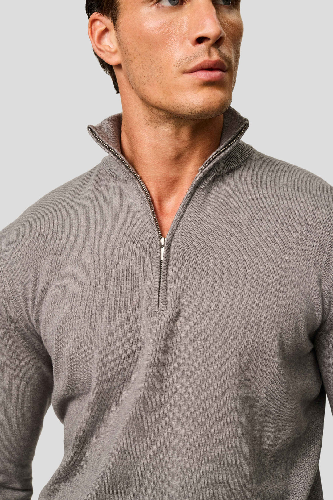 Grå half-zip striktrøje HVIID