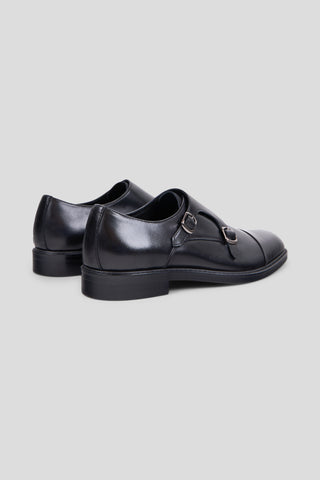 Sort dobbelt monk strap sko SUIT CLUB