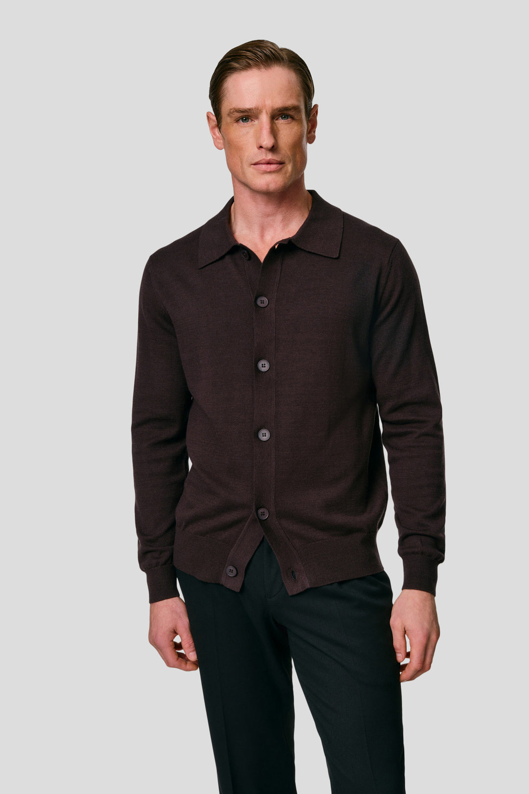 Brun polo cardigan HVIID