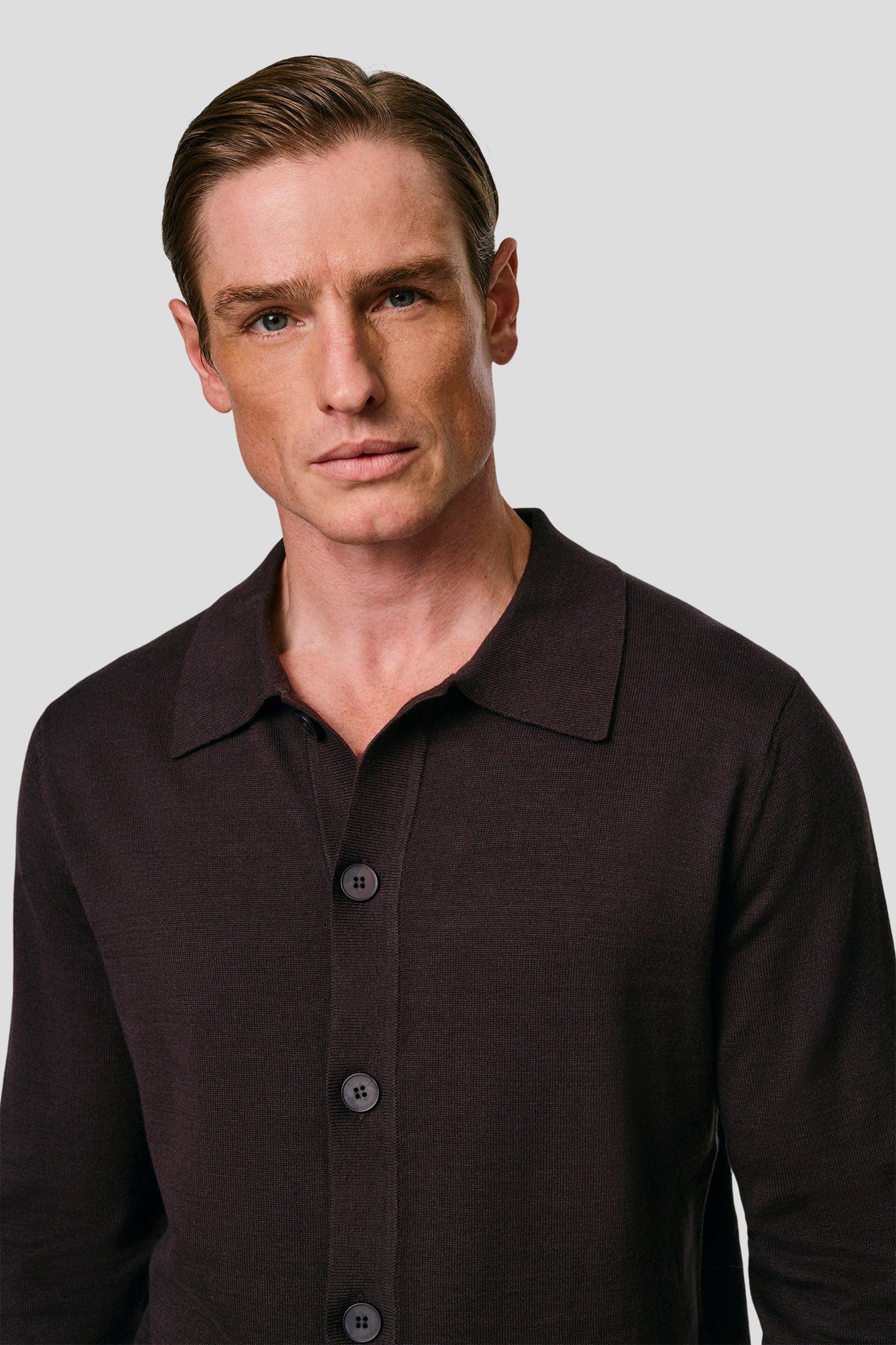 Brun polo cardigan HVIID