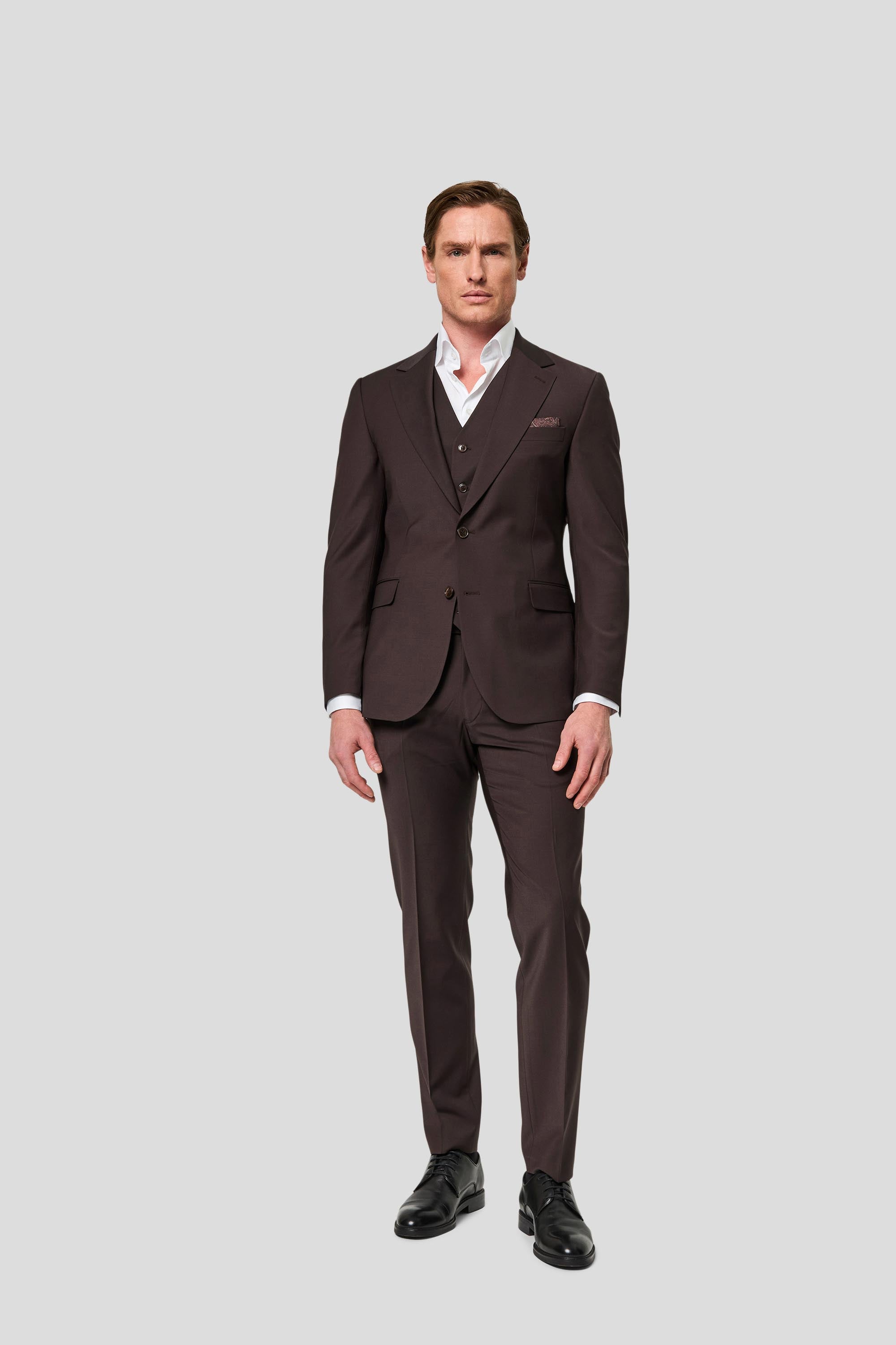 PREMIUM brunt three-piece jakkesæt PREMIUM