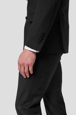 PREMIUM sort dobbeltradet jakkesæt