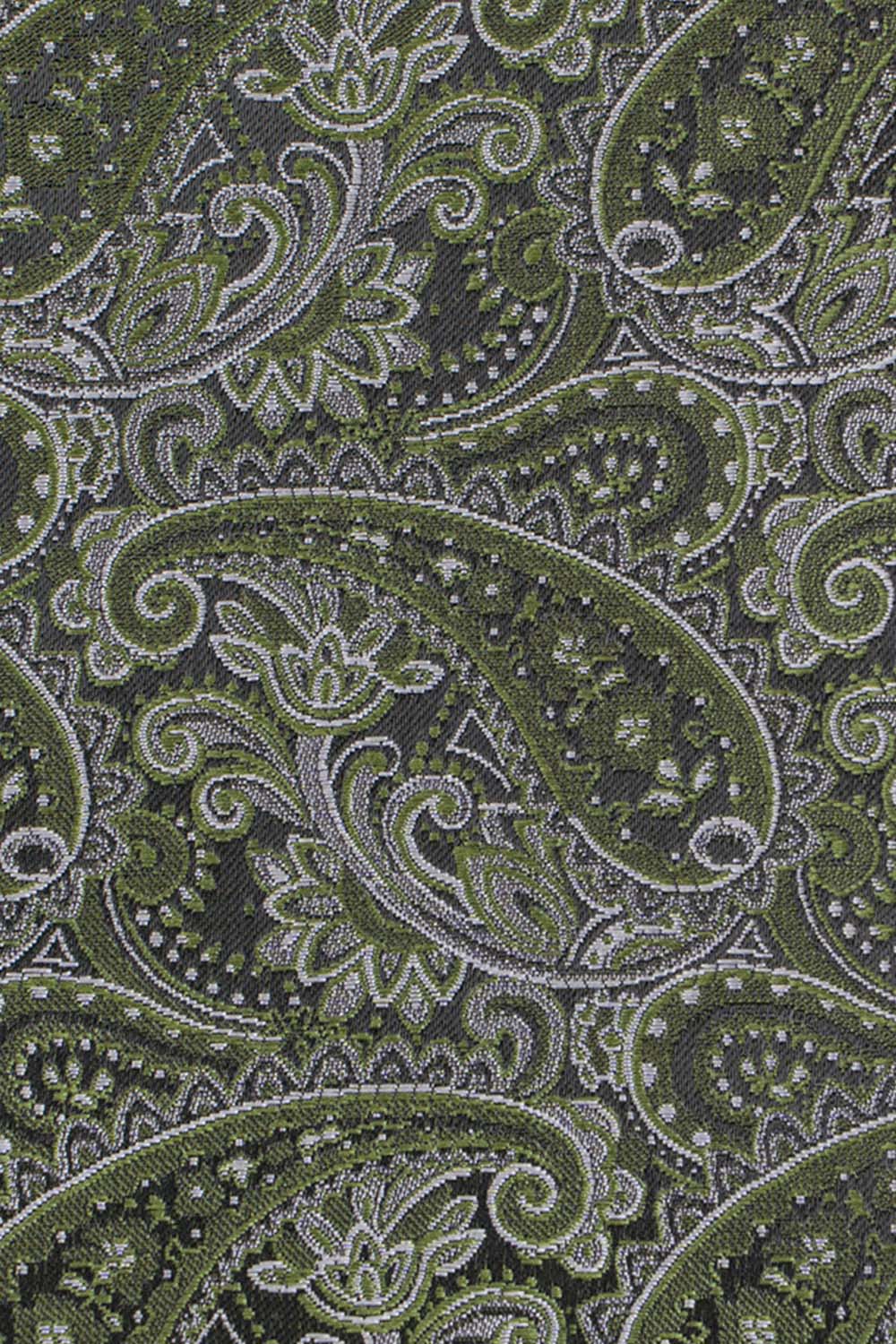 Grøn & hvid lommeklud med paisley PVD