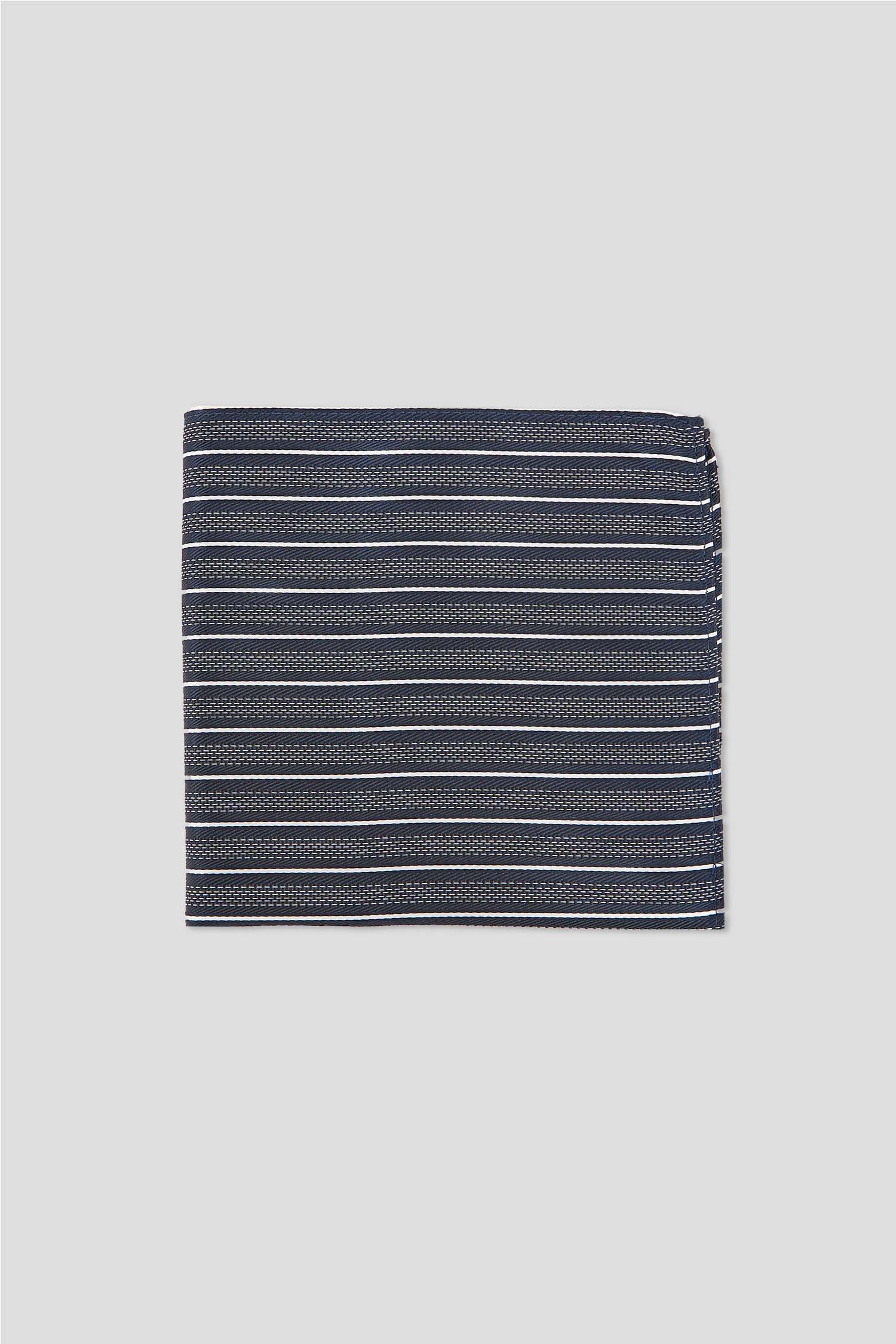 Navy & hvid lommeklud med striber PVD