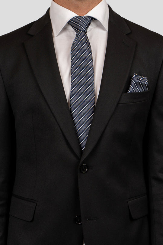 Navy & hvid stribet slips PVD