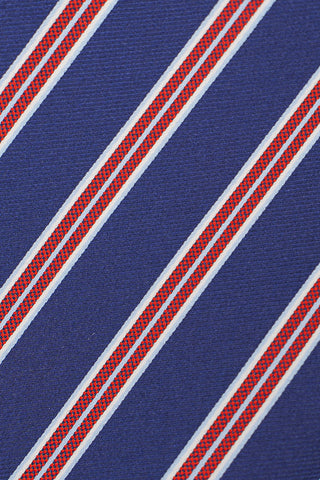 Navy & rødt stribet slips
