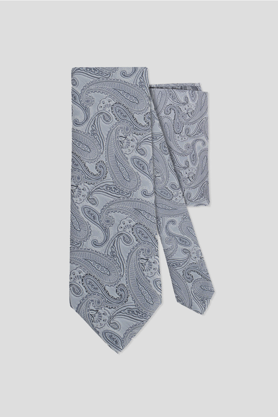 Slips & lommekluds pakke (Sølv paisley) suitclub.dk