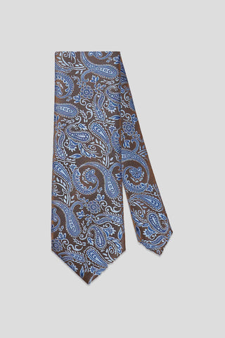 Brun & blå paisley slips