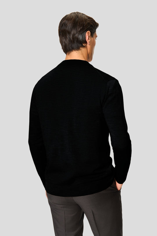 Schwarzer Merino-Cardigan