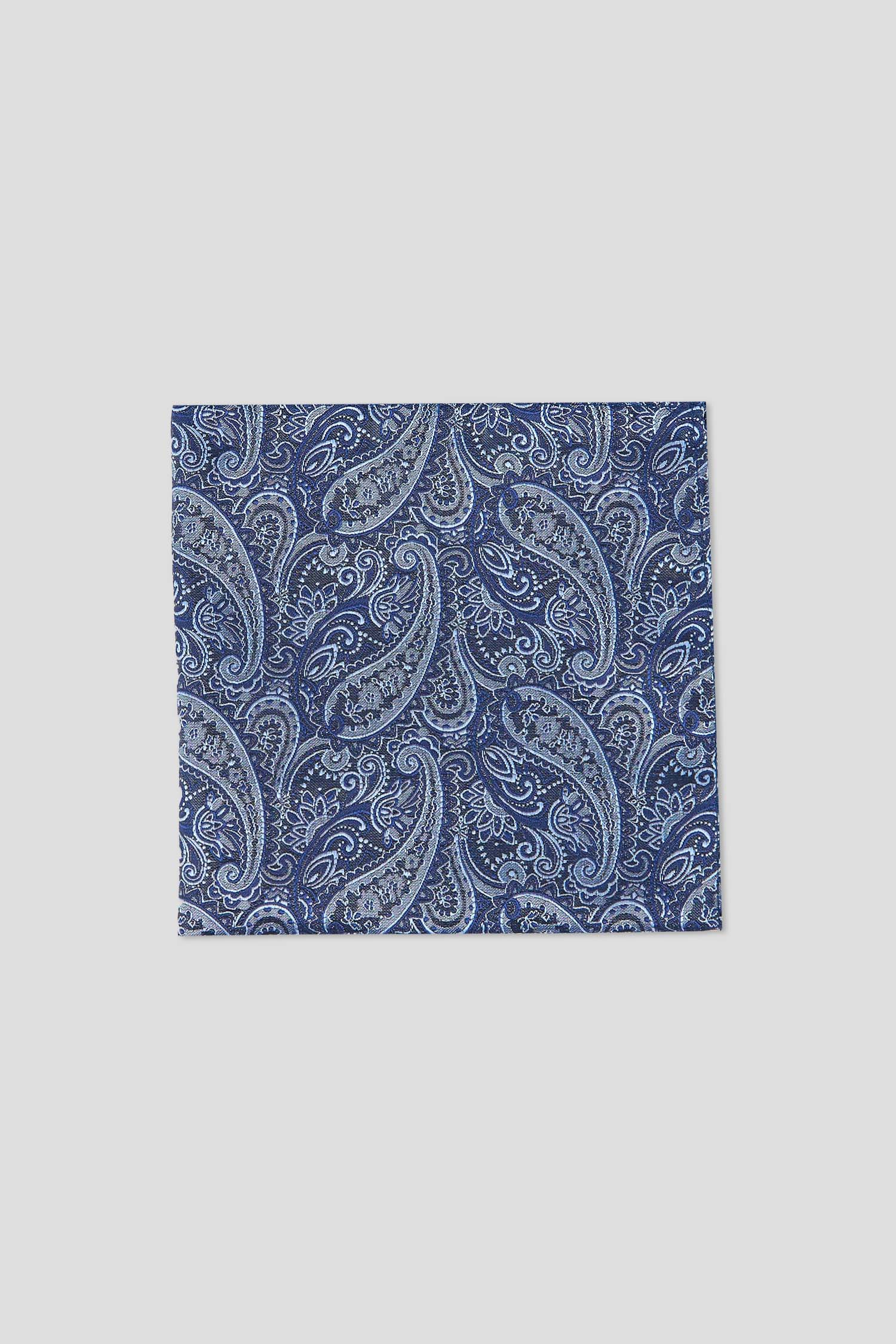 Blå lommeklud med paisley PVD