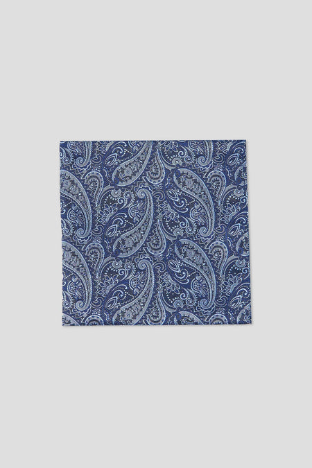 Blå lommeklud med paisley