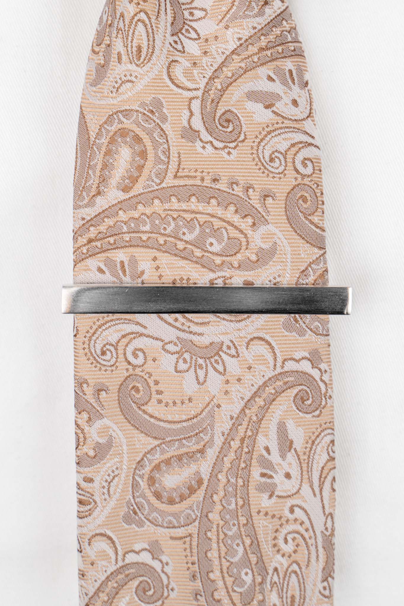 Børstet sølv slipsenål PVD