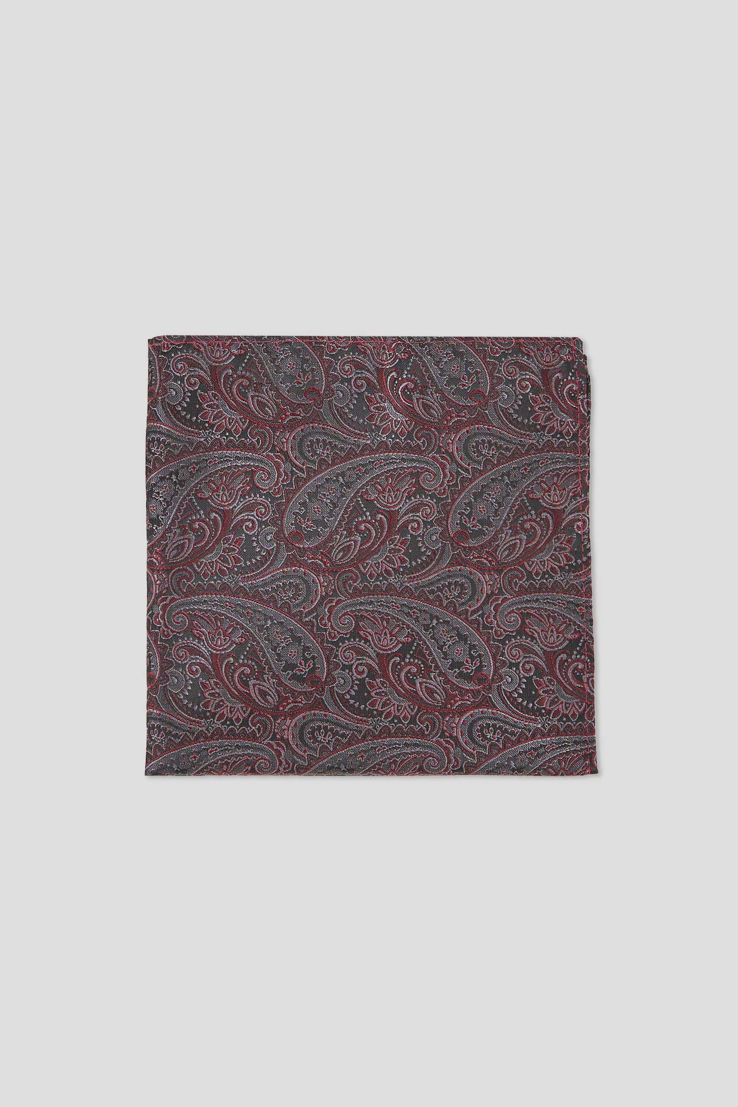 Sort & rød lommeklud med paisley PVD