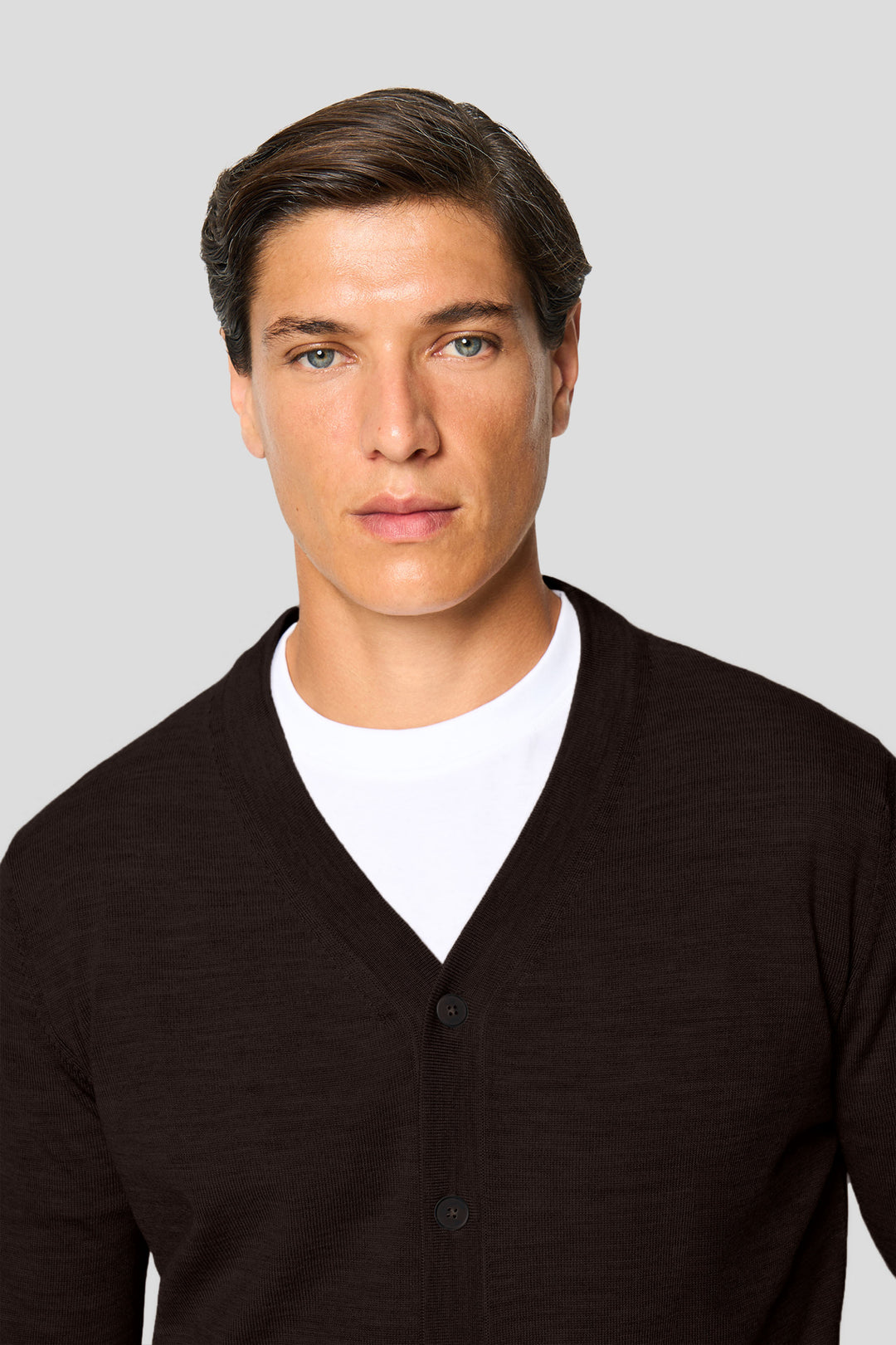 Brauner Merino-Cardigan