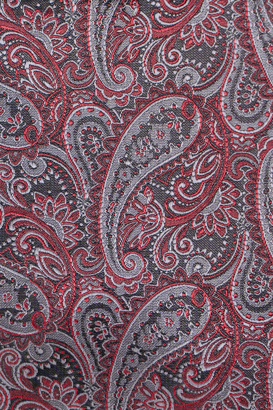 Sort & rød lommeklud med paisley PVD