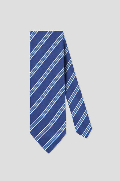 Blå & hvid stribet slips