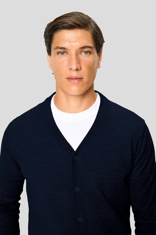 Marineblauer Merino-Cardigan