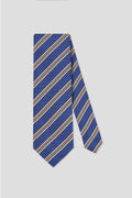 Blå & champagne stribet slips