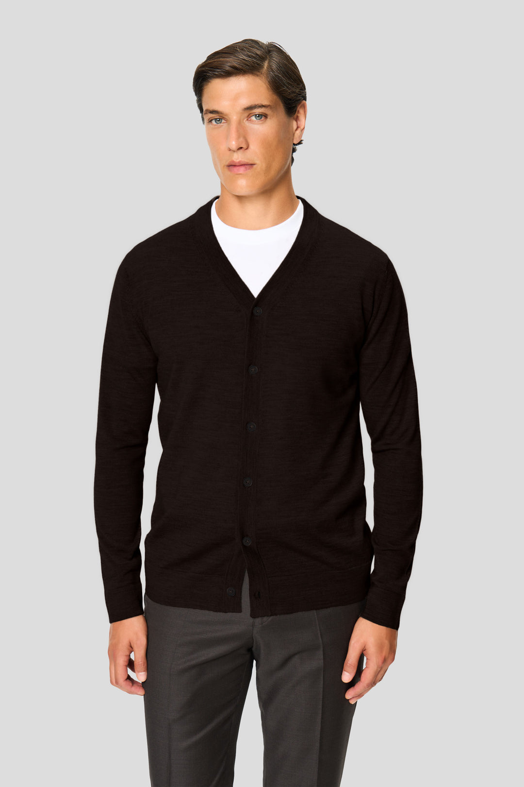 Brauner Merino-Cardigan