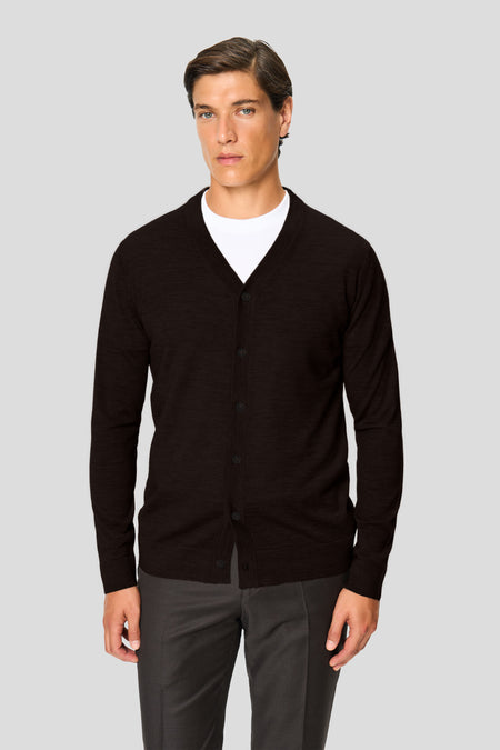 Brauner Merino-Cardigan