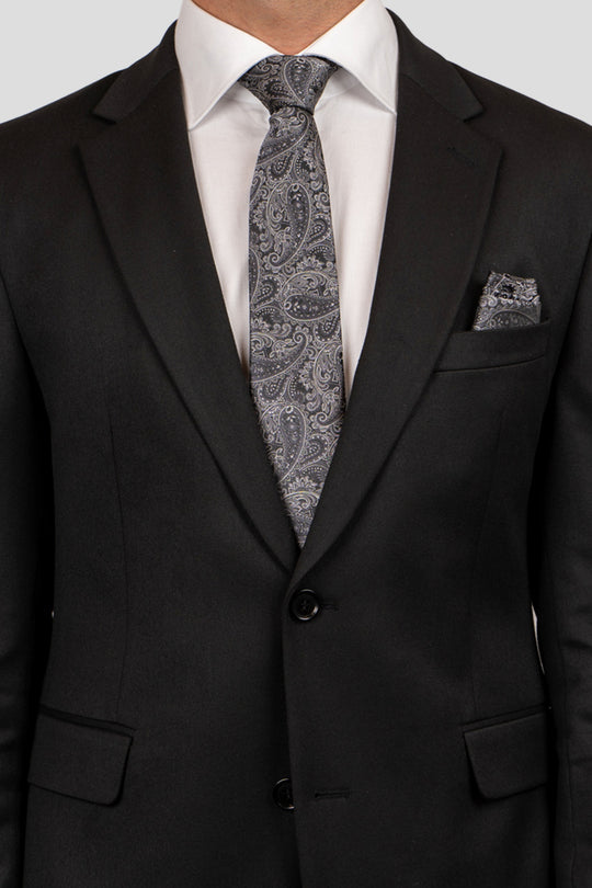 Sort & hvidt paisley slips PVD